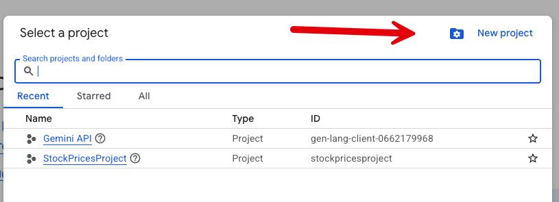GoogleProjectPicker