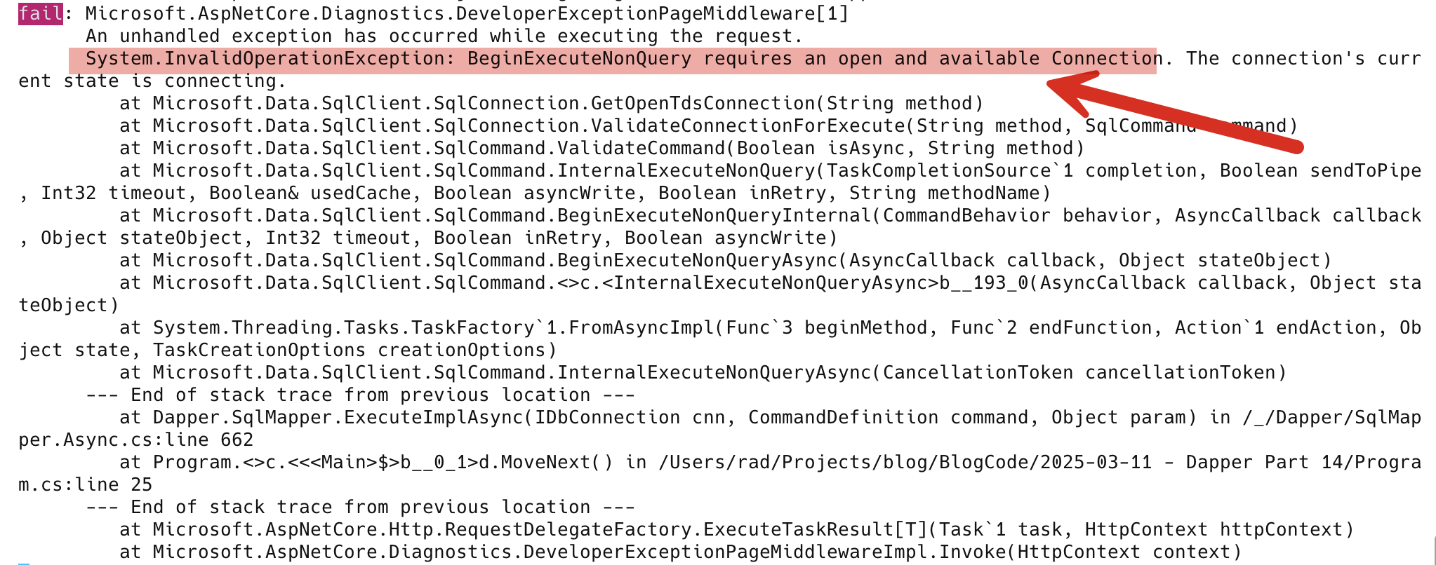 ThreadConnectionError