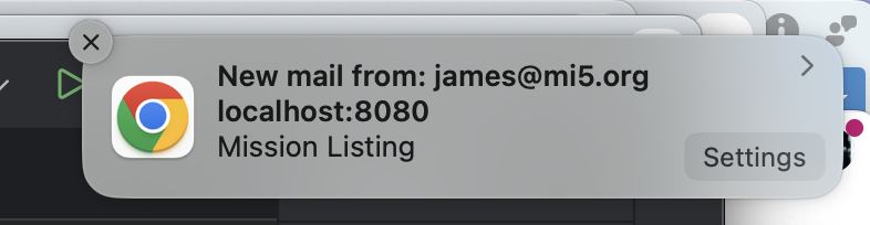 MailpitNotification