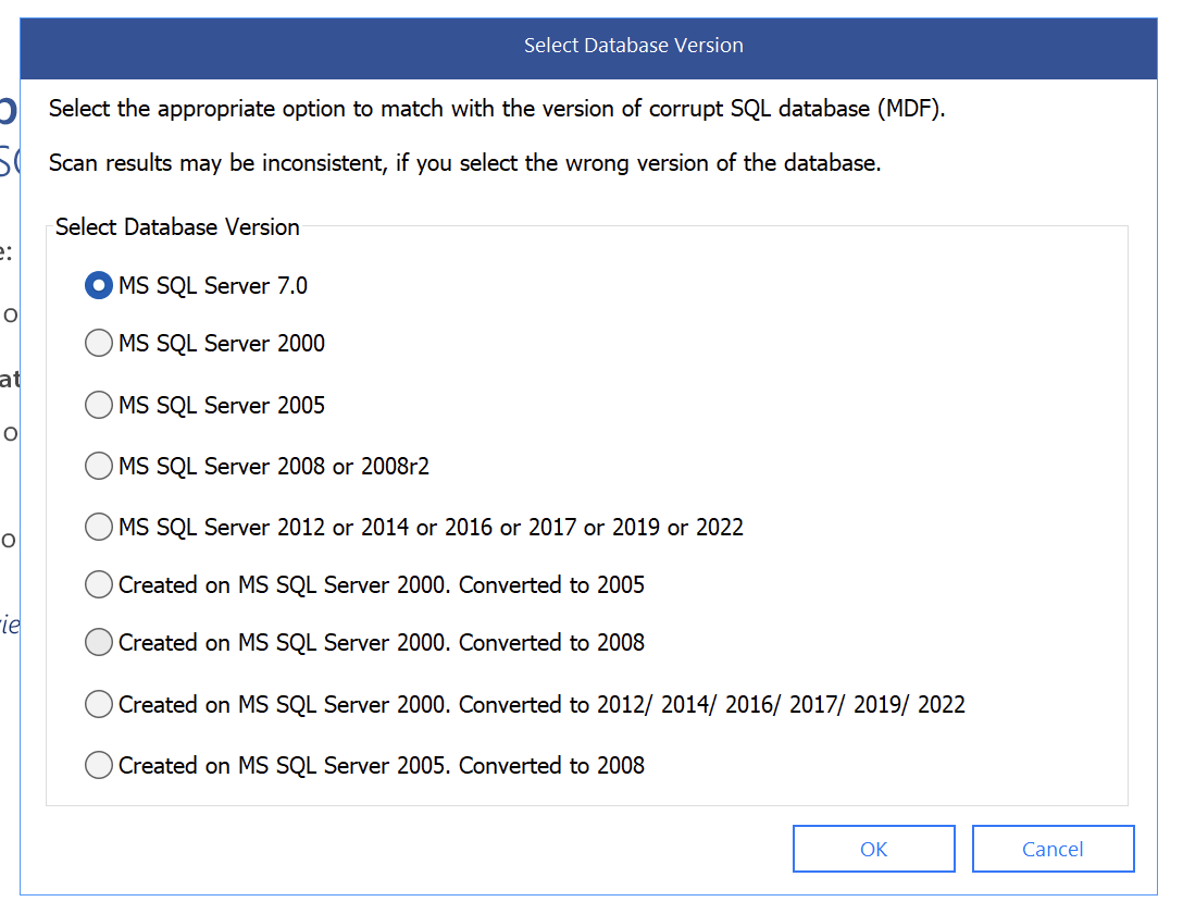 mdfVersionSelector