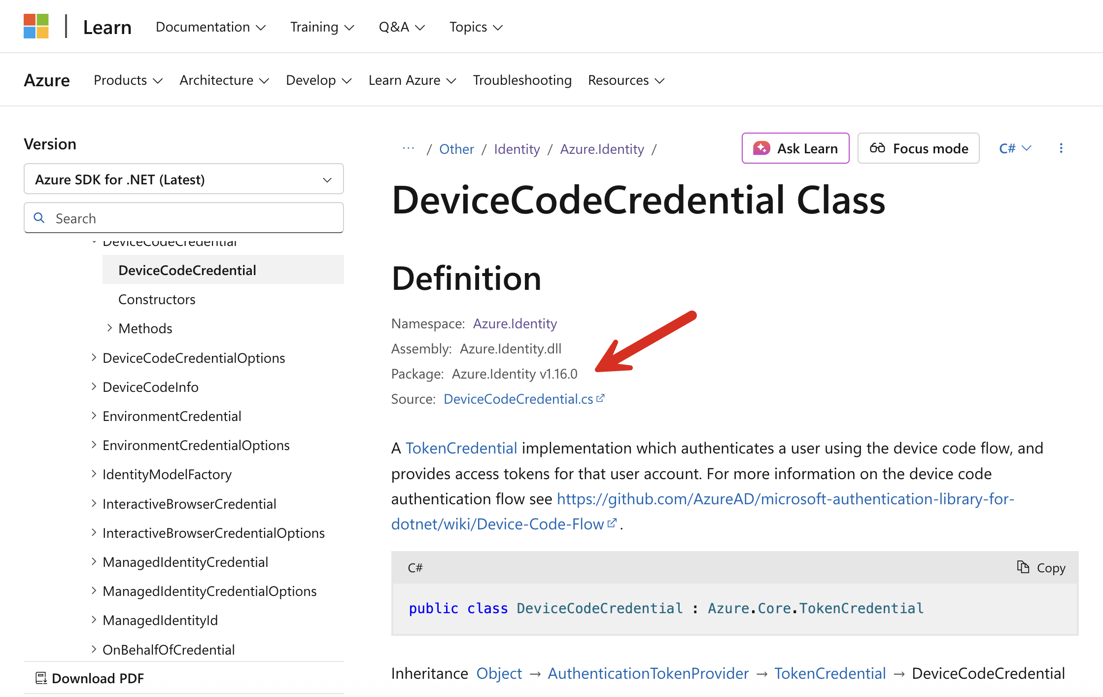 DeviceCodeCredential