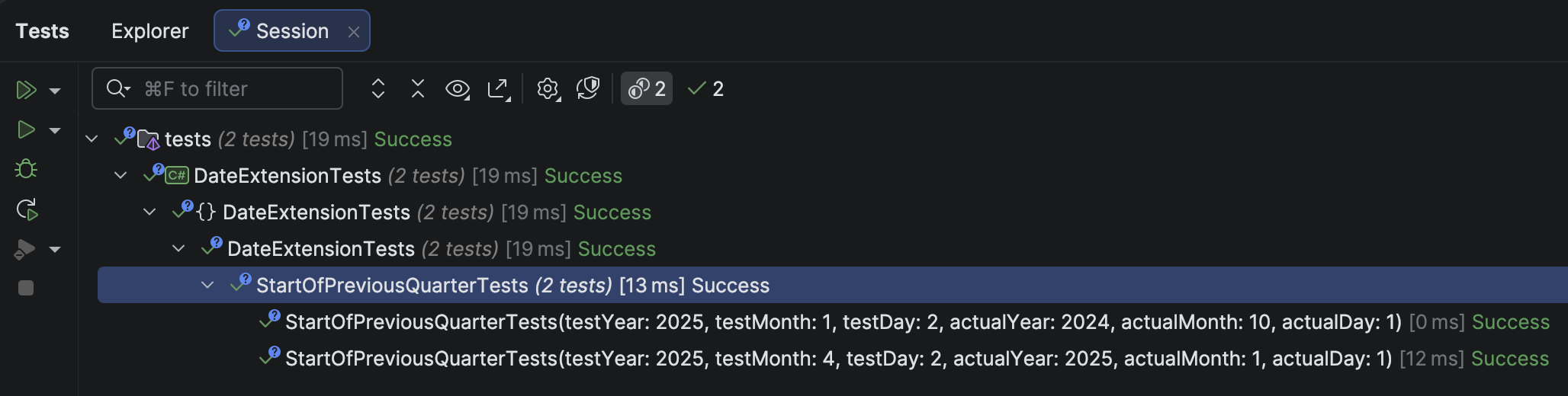 previousquartertests