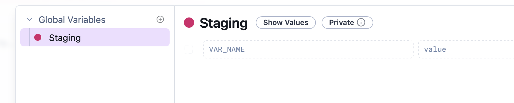 stagingVariablesSetup
